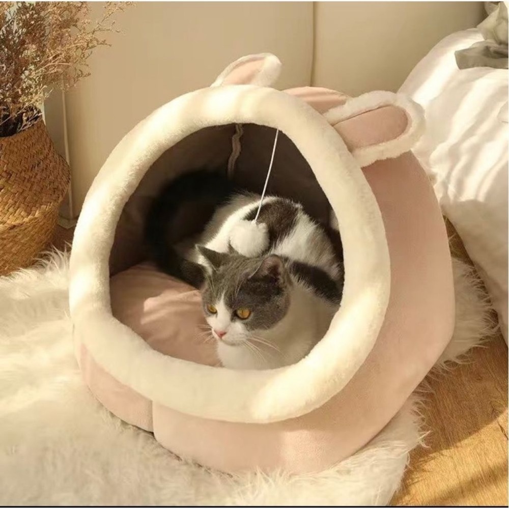 Cat Bed Warm Pet Basket Winter Cat Nest Dog Nest Cat House Tent  Removable And W